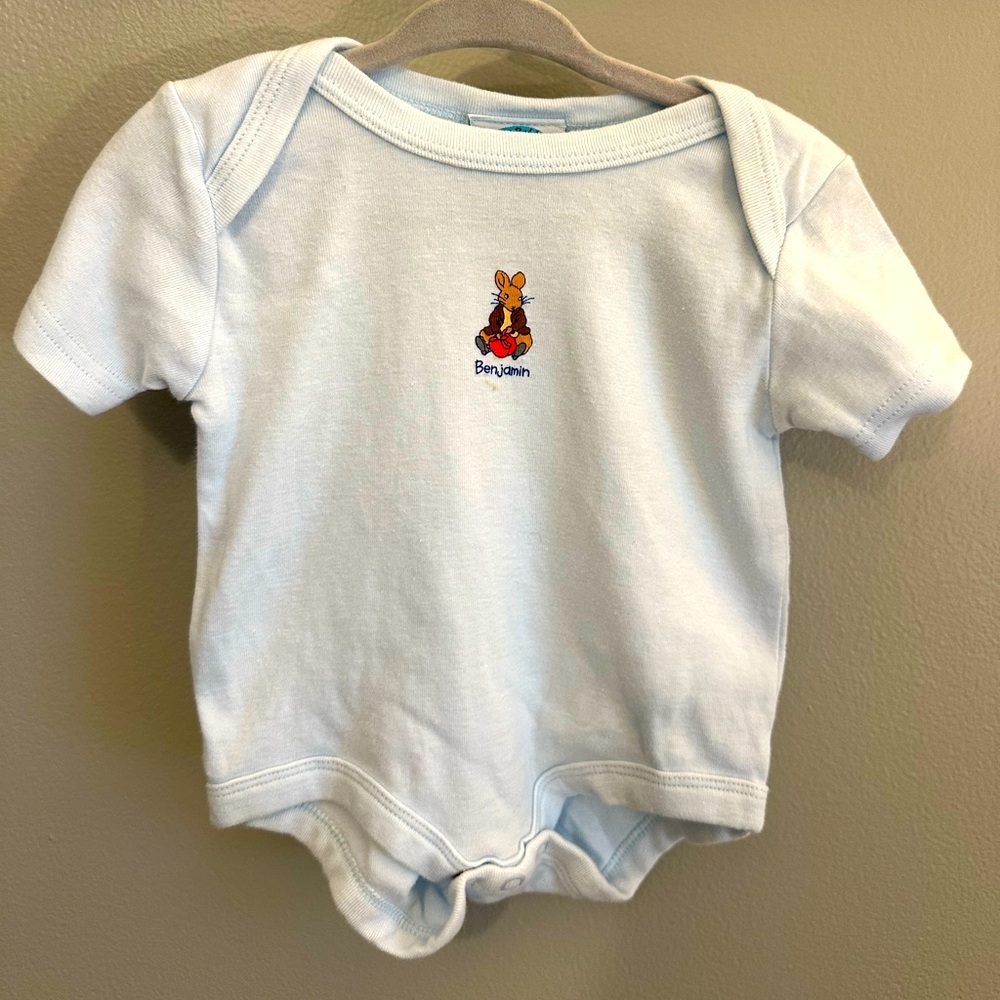 Vintage Peter Rabbit by Beatrix Potter Blue Onesie